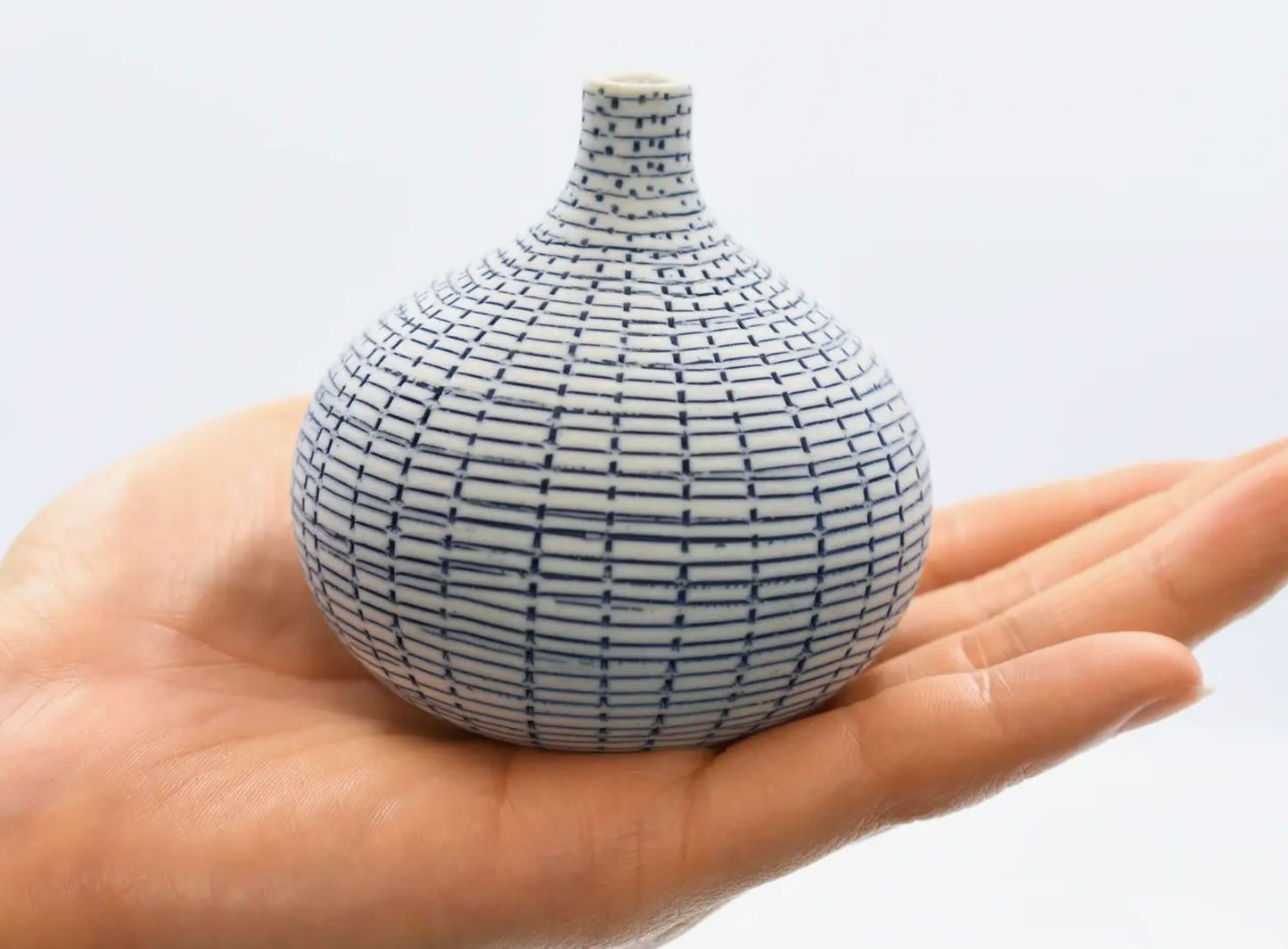 Blue and White Tiny Bud Vase