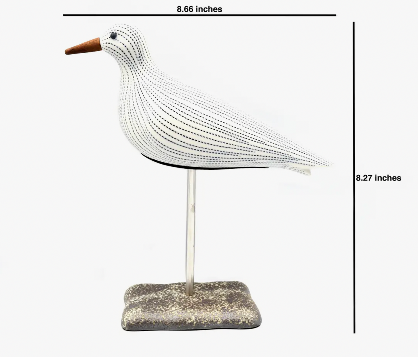 Blue and White Seagull Sculpture