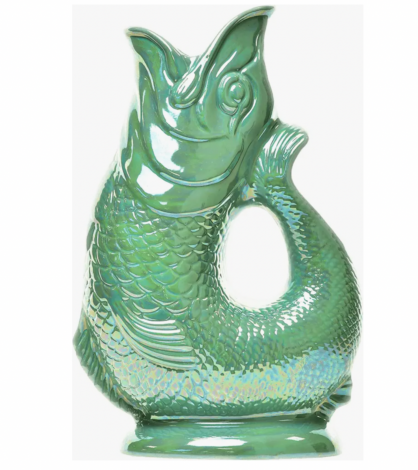 Sea Green Lustre Gluggle Jug