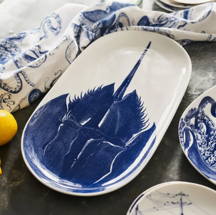 Horseshoe Crab Large Coupe Oval Platter