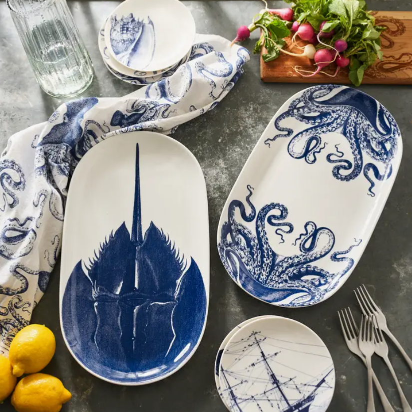 Horseshoe Crab Large Coupe Oval Platter