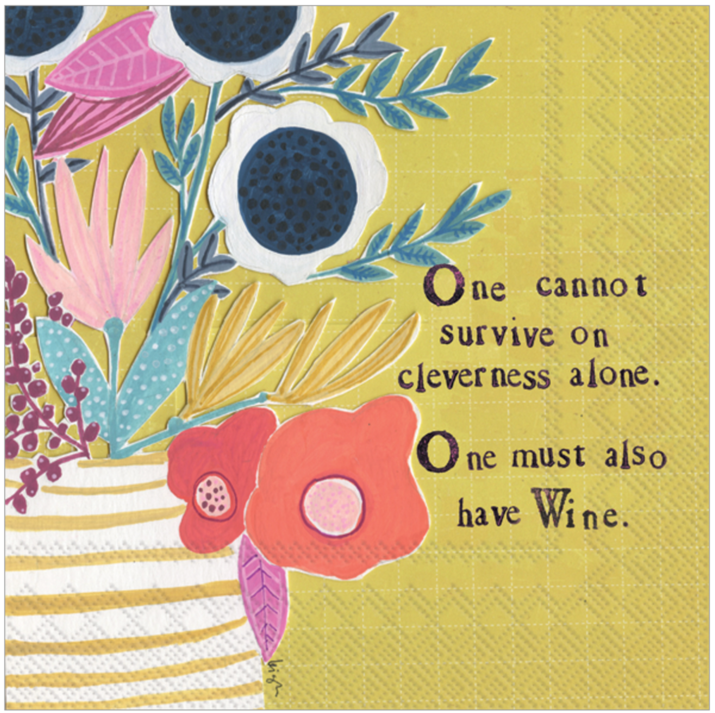 Cleverness Alone Cocktail Napkins