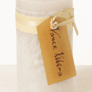MELON WHITE TIMBER PILLAR CANDLE - Drifts East