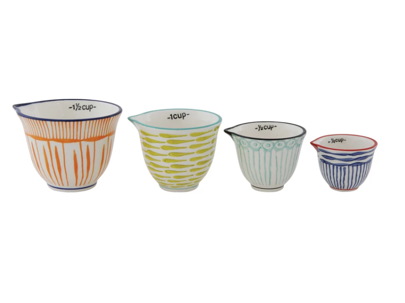 Hand-Stamped Measuring Cups with Stripes - Drifts East
