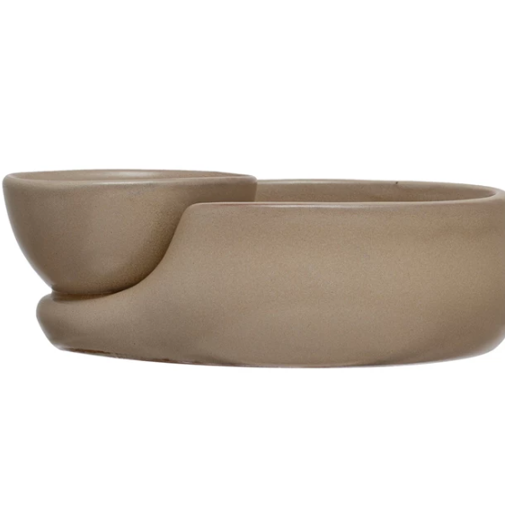 Stoneware Cracker & Soup Bowl, Reactive Glaze - Drifts East
