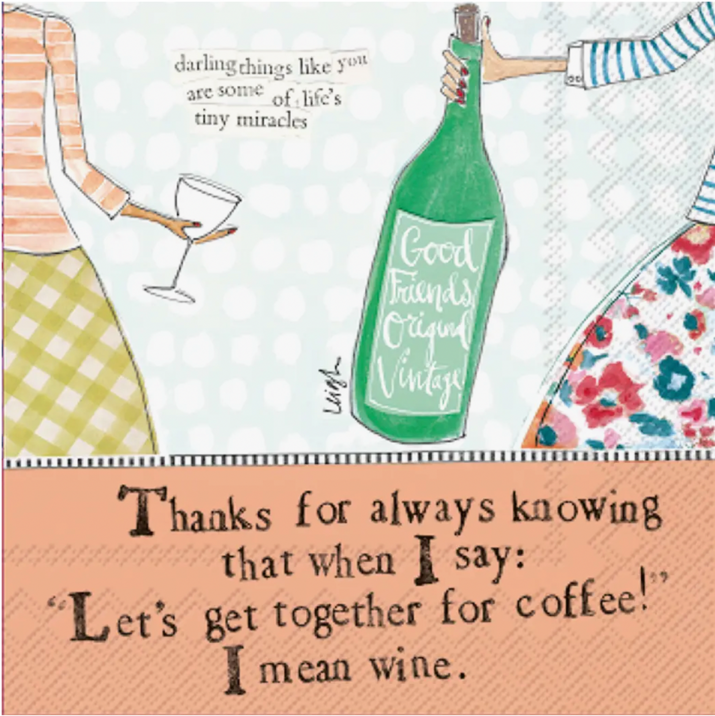 Curly Girl Coffee and Wine Paper Cocktail Napkin