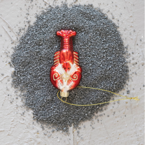 Hand-Painted Glass Lobster Ornament with Glitter - Drifts East