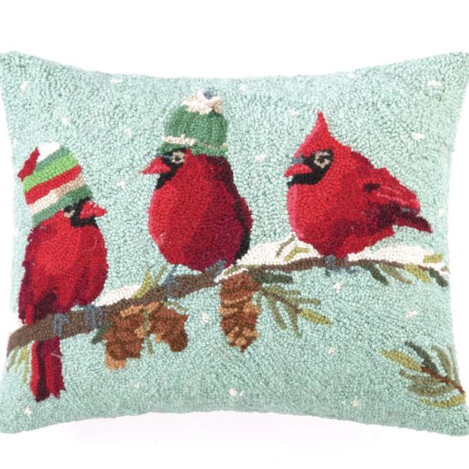 Red Birds Hook Pillow - Drifts East