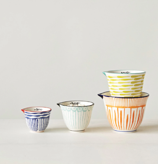 Hand-Stamped Measuring Cups with Stripes - Drifts East