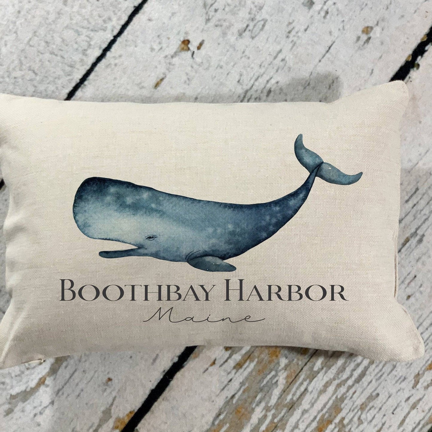 Boothbay Harbor Maine Whale Pillow - Drifts East